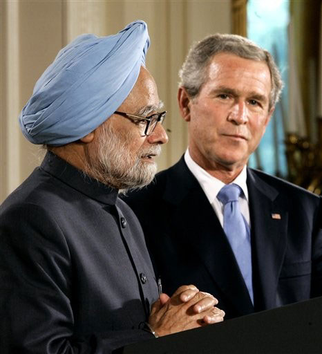 PM Singh with Prez  Bush